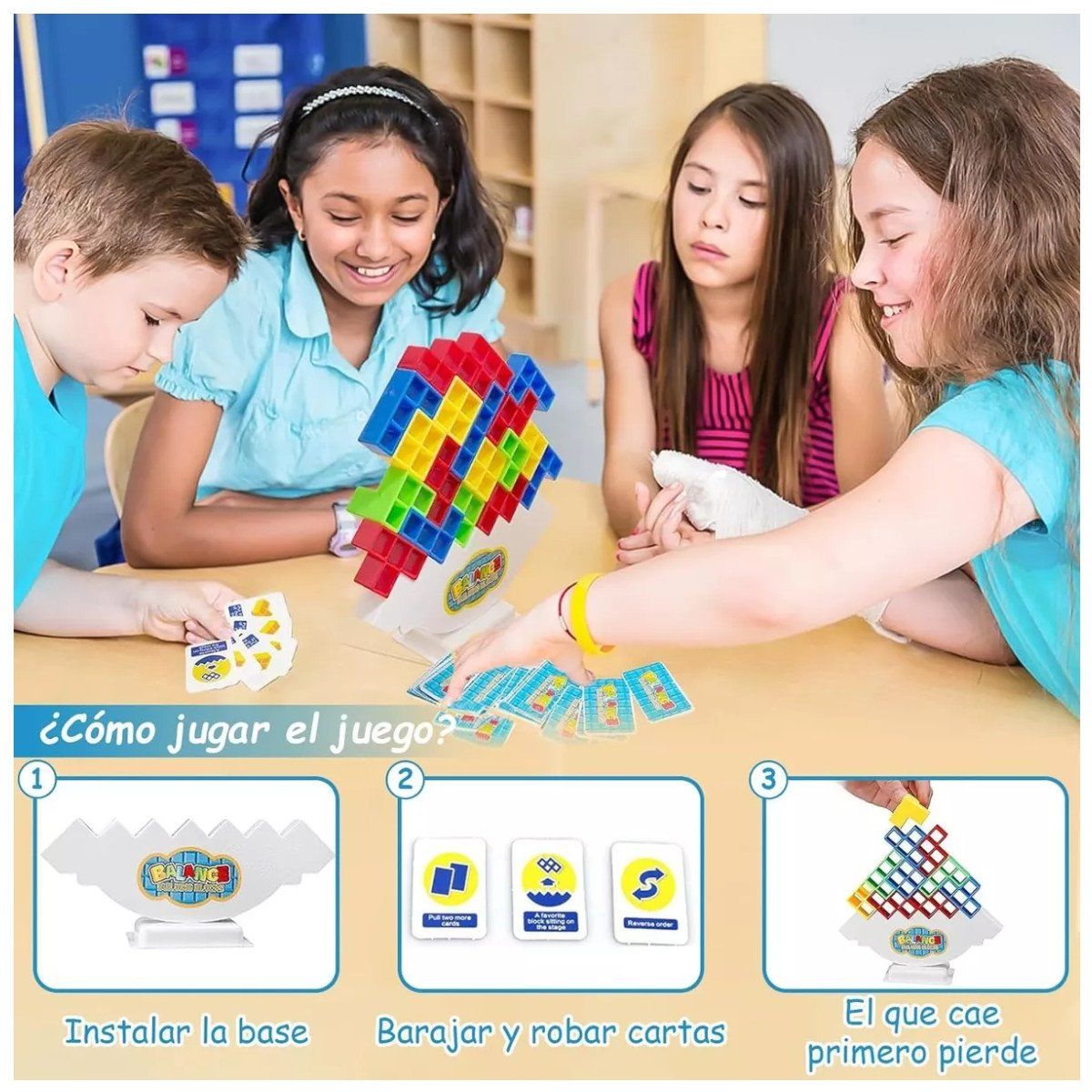 KUANGYE - Balanceo De Bloques Tetris 16 Piezas Tetra Tower