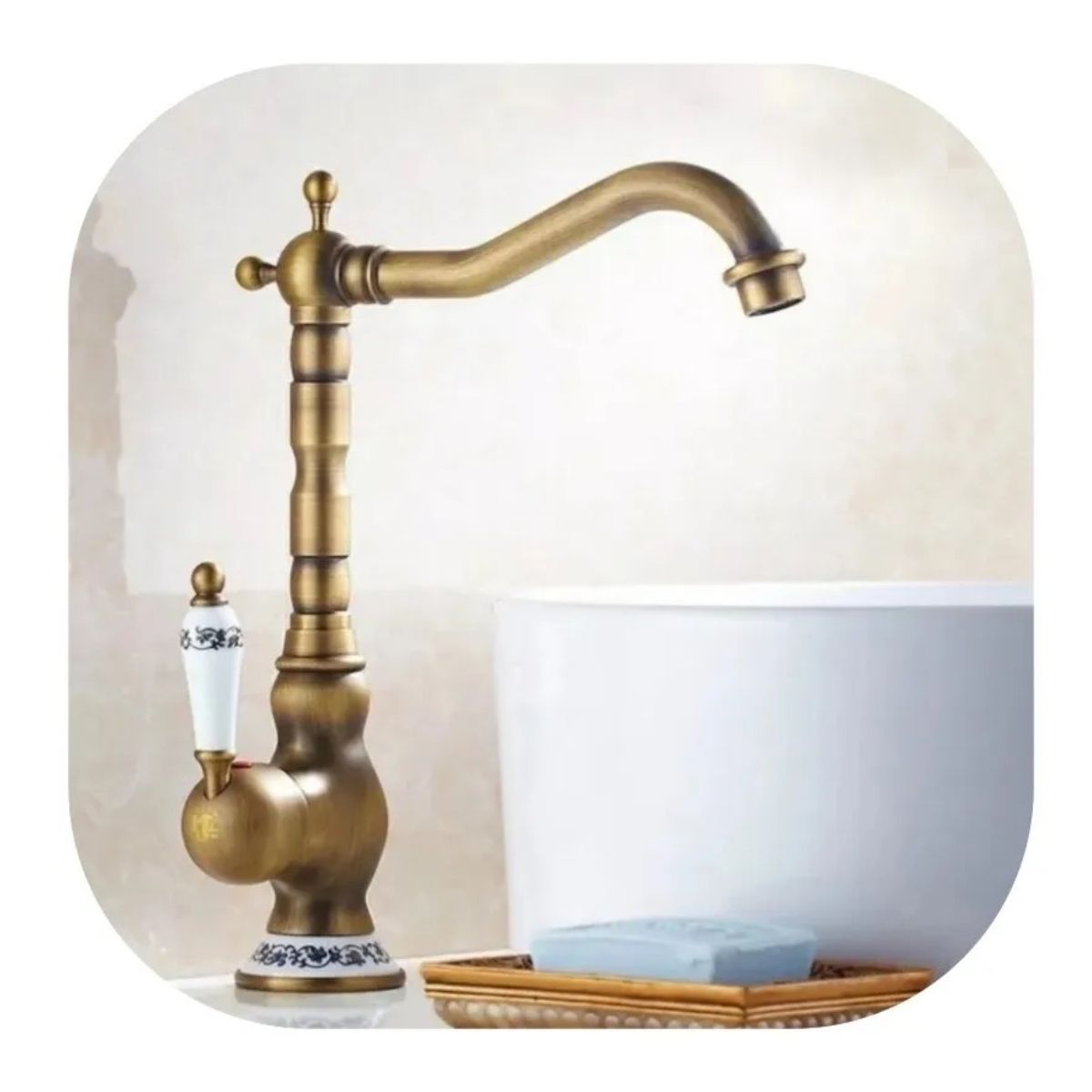 MUNDO MAGIA - Llave Monomando Vanitoriolavaplatos Vintage Enlozada Fk