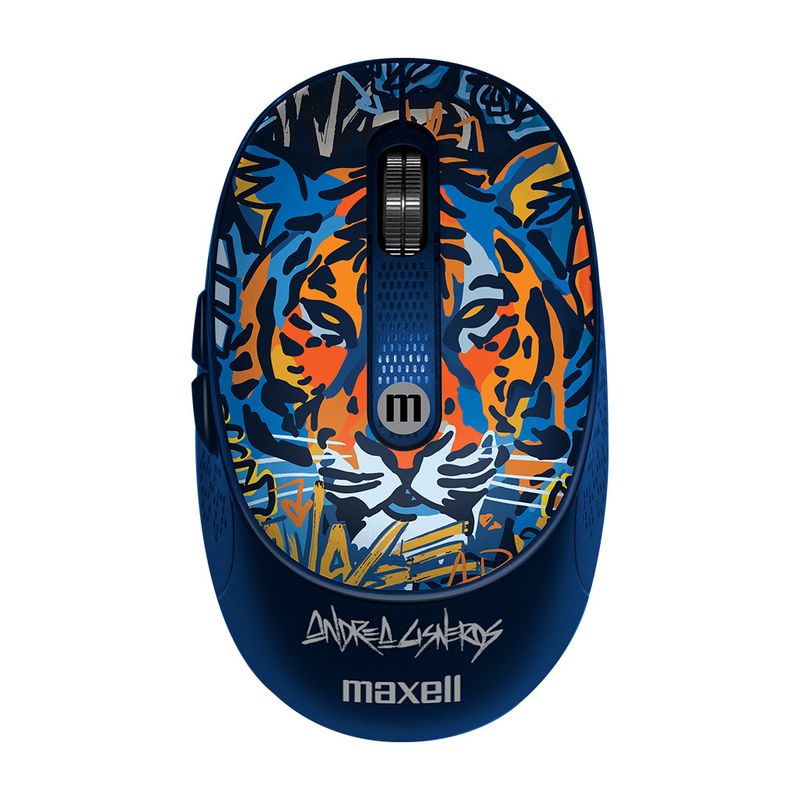 MAXELL - Mouse Inalámbrico Maxell Diseño Wild 4000dpi Usb/usb-c Tigre