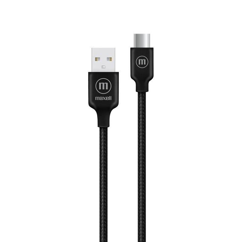 MAXELL - Cable Trenzado Usb A Usb-c Maxell 2 Metros Carga Rápida Negro
