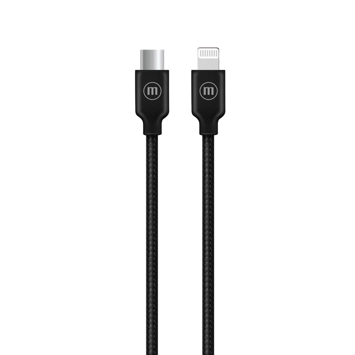 MAXELL - Cable Trenzado Usb-c A Lightning Maxell 2metros Carga Rápida Negro