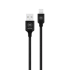 MAXELL - Cable Trenzado Usb A Lightning 2 Metros Carga Rápida Negro