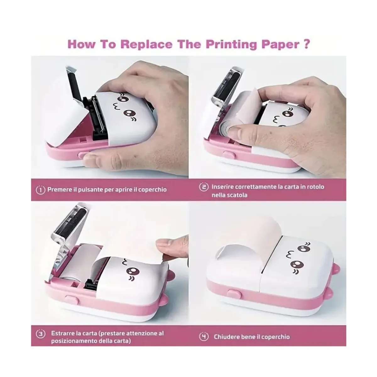 GENERICO - Mini Impresora Fotográfica Térmica Portátil Bluetooth