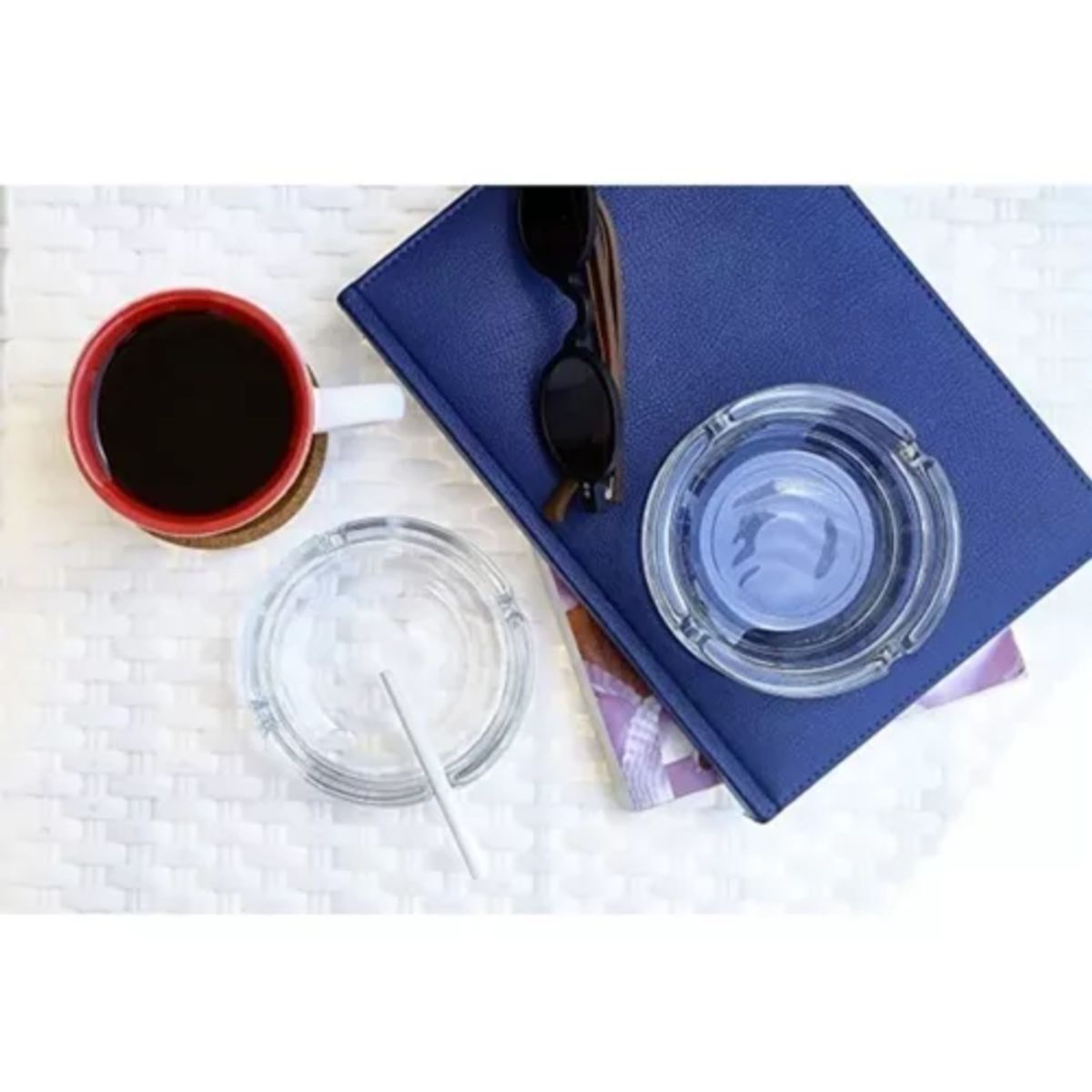 GENERICO - Cenicero Vidrio  Terraza Bar Oficina Hogar LISO