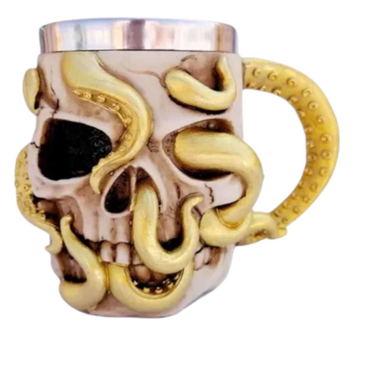 GENERICO - TAZON CALAVERA MUG MATE CAFE TE SNAKE  ACERO 420CC AP91