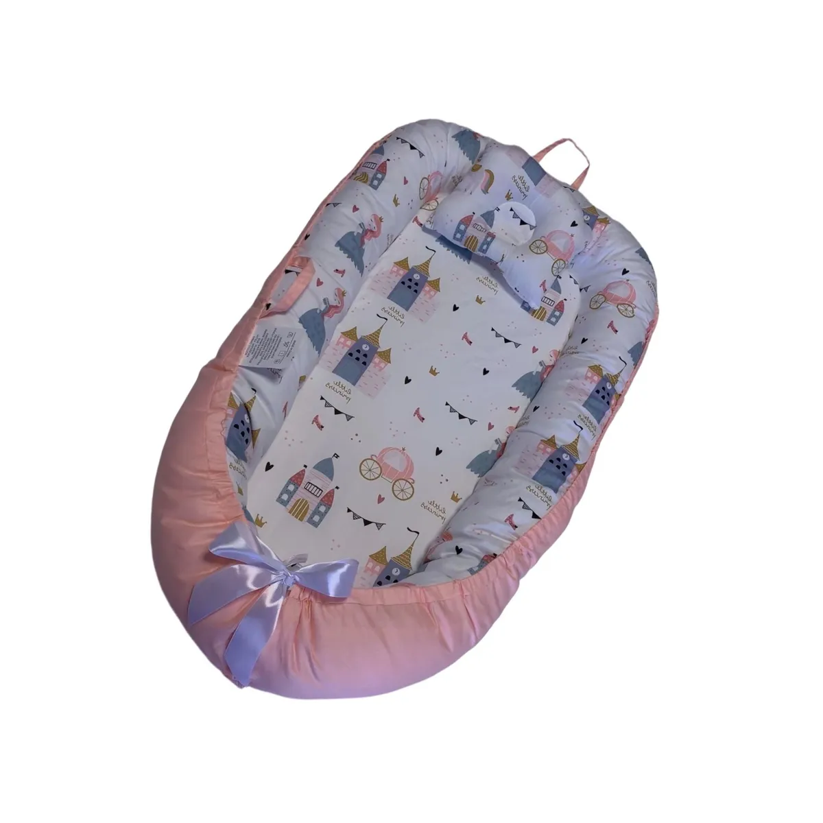 BABYLUNA - Cama Cojín Nido Colecho Con Almohada De Algodón Reforzada D9