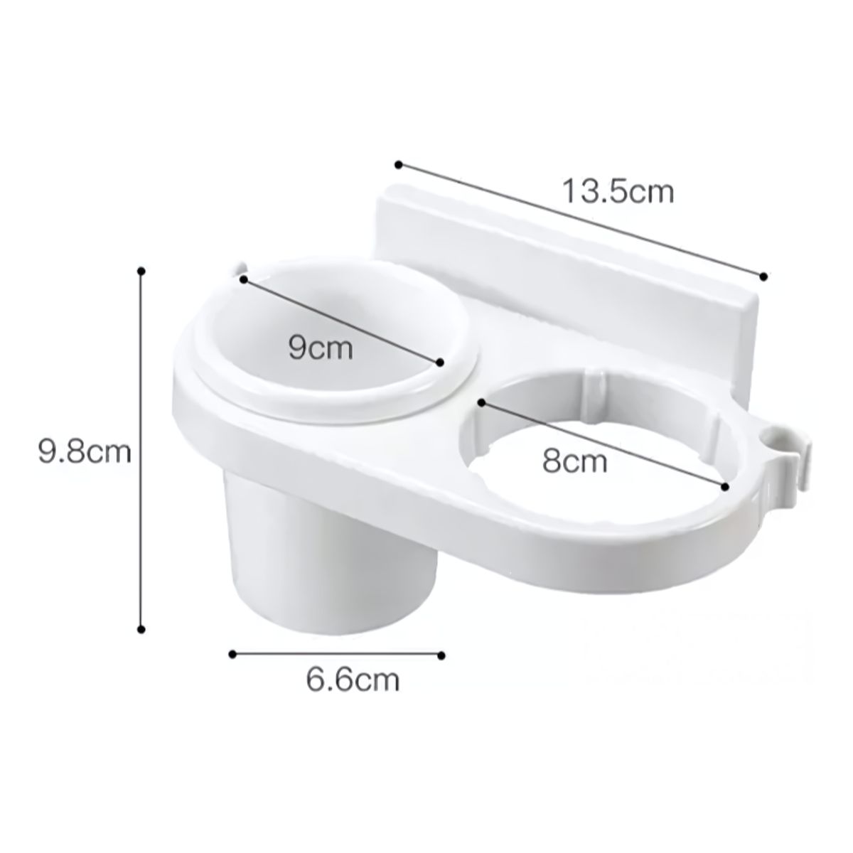 GENERICO - Soporte Porta Secador Cabello Base Utensilios Baño