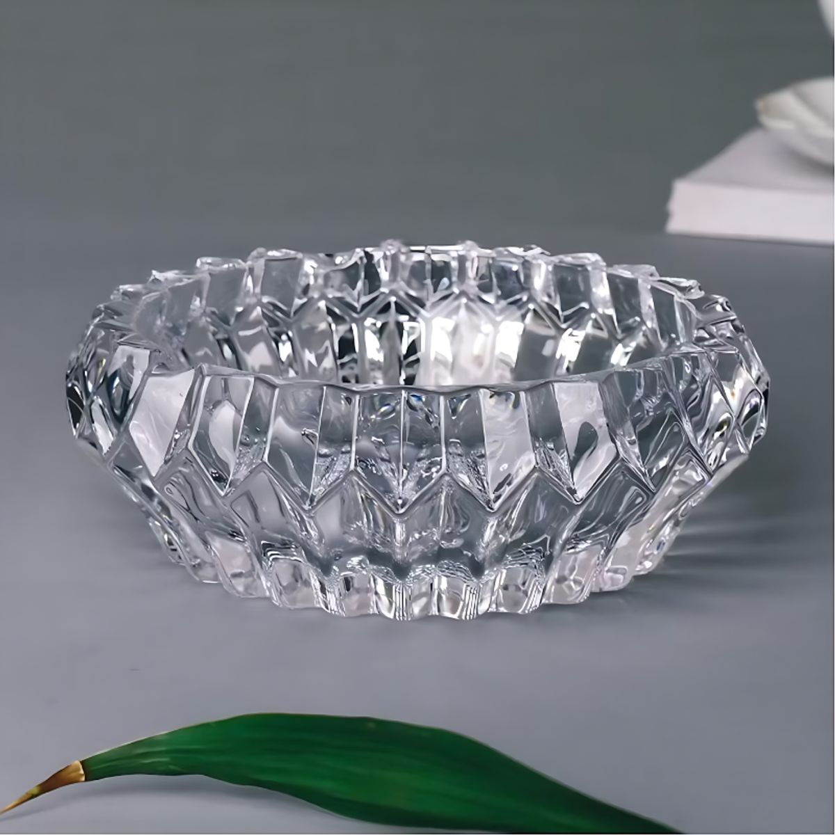 GENERICO - Cenicero De Vidrio Redondo Decoración Hogar Diamante