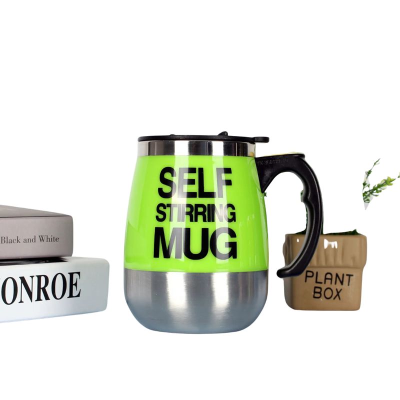 GENERICO - Taza Autoagitación Magnética Acero Inoxidable Premium