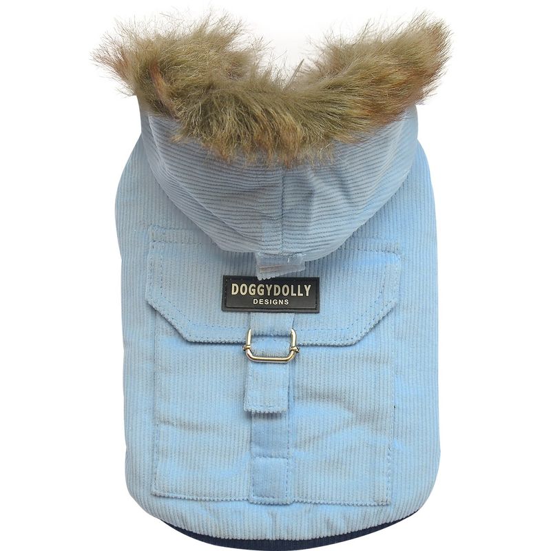 DOGGY DOLLY - Chaqueta Cotele Celeste-Perros Pequeños Talla L Doggy Dolly