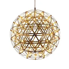 GENERICO - Lampara Colgante Metal Dorado Redonda luz calida