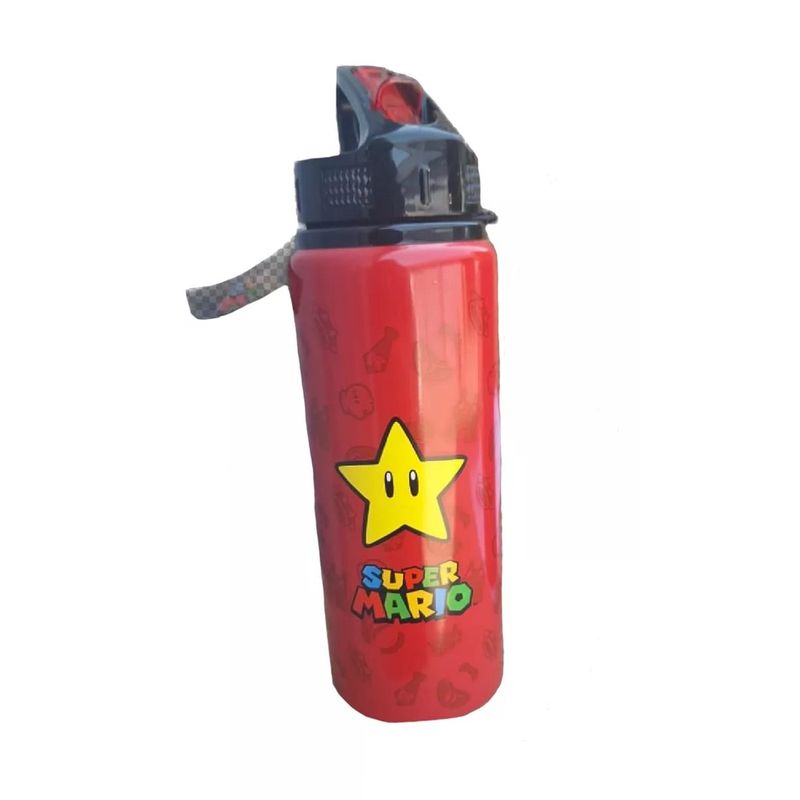 INTEK GAMES - Botella De Aluminio Con Bombilla Super Mario Bross 710ml