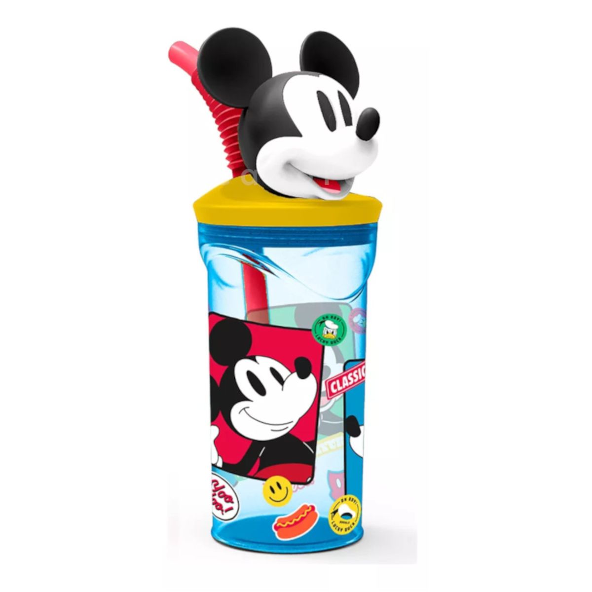 INTEK GAMES - Vaso Con Bombilla Figura 3D Mickey