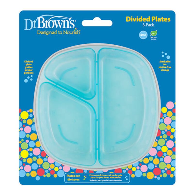 DR BROWNS - Pack De 3 Platos Con Divisiones Dr Browns