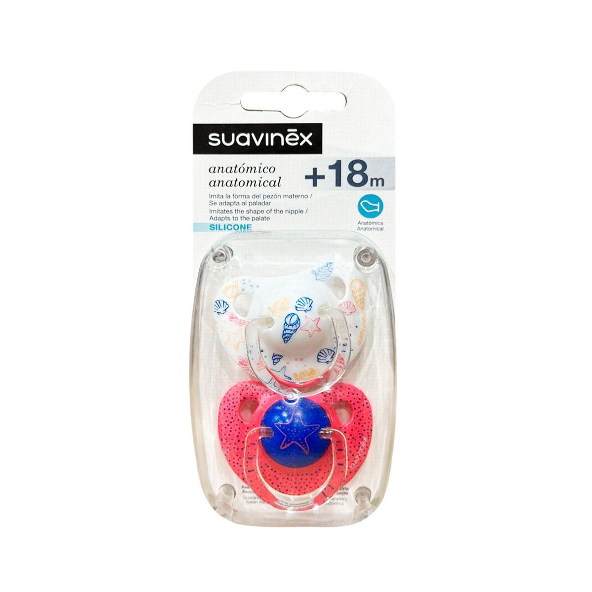 SUAVINEX - CHUPETE ANATÓMICO SILICONA +18M 2 UNI. ALGA MARINA