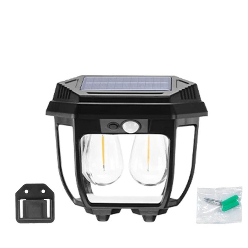 GENERICO - FAROL SOLAR DECORATIVO LUZ CALIDA  DOBLE