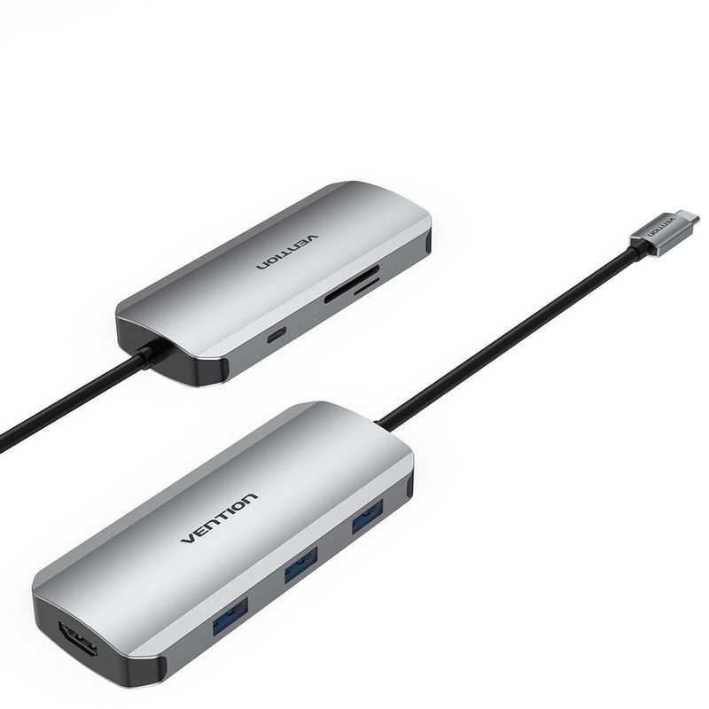 VENTION - HUB 7 en 1 USB-C a HDMI4KUSB30x3SDTFPD - Vention