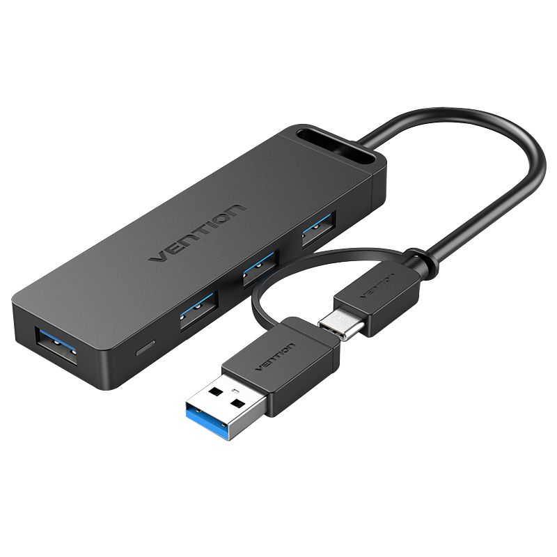 VENTION - Hub de 4 Puertos 2 en 1 - USB-C 30 con Poder - Vention