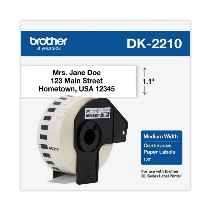 BROTHER - Cinta Termica Brother DK2210 Etiquetas de Impresora 30 mts. Blanco