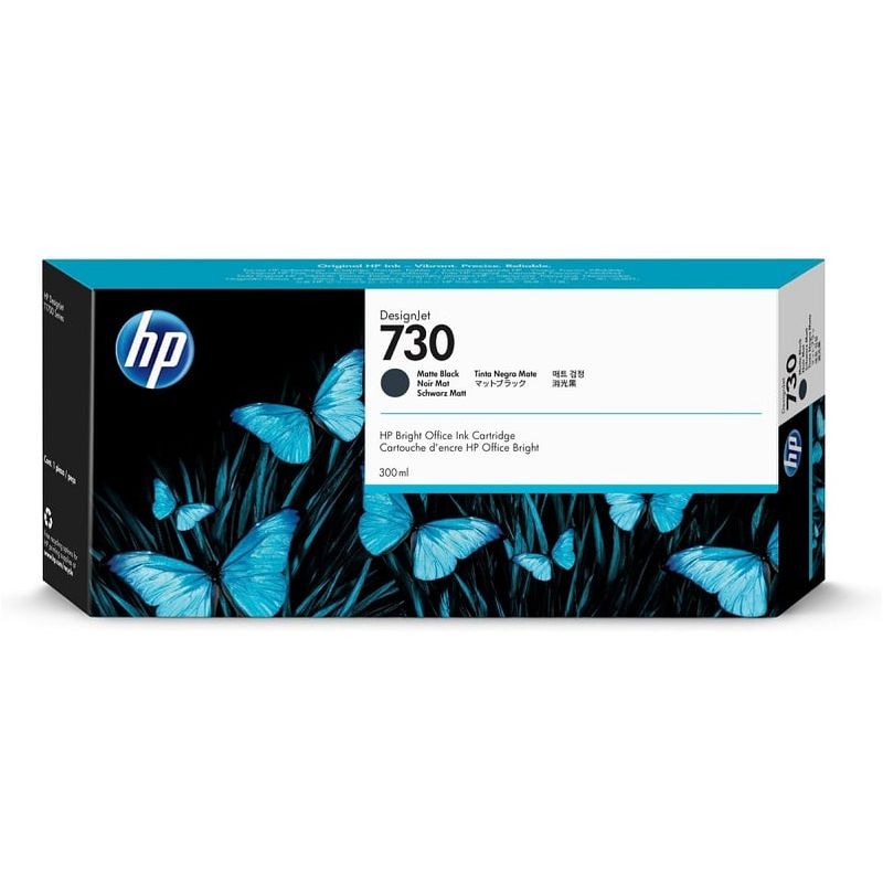 HP - Cartucho de Tinta HP 730 300ml Negro Mate P2V71A