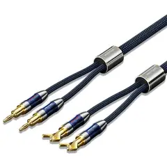VENTION - Cable de Parlantes de Alta Calidad con Banana Plugs y Spade Plugs-2M -