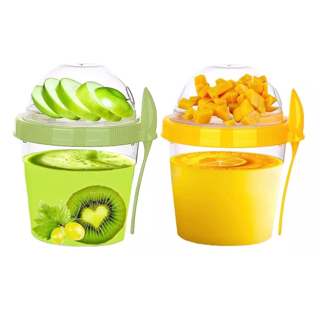 GENERICO - Set 2 Vasos Para Yogurt Frutas O Cereales 500ml Titiz