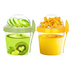 GENERICO - Set 2 Vasos Para Yogurt Frutas O Cereales 500ml Titiz