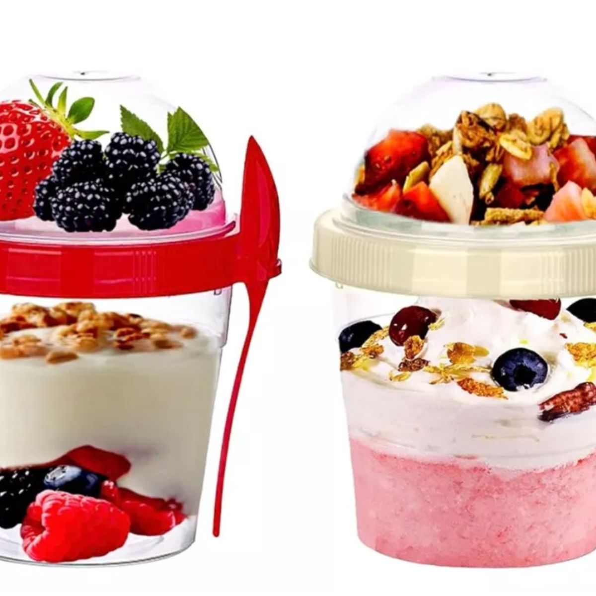 GENERICO - Set 2 Vasos Para Yogurt Frutas O Cereales 500ml Titiz
