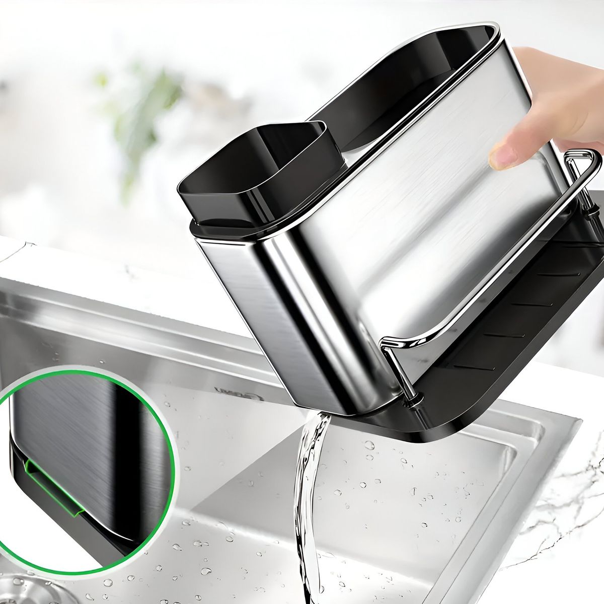 GENERICO - Porta Escurridor Esponja Dispensador De Lavalozas Lavaplatos