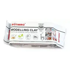 MOTARRO - Pasta Masa Arcilla Blanca Para Moldear Secado Al Aire 500 g