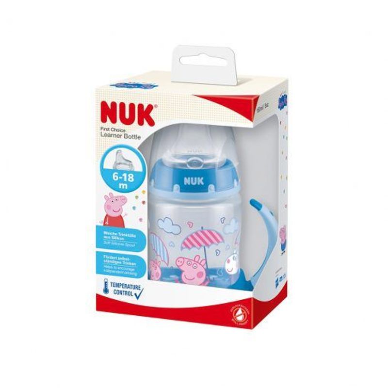 NUK - Vaso Training Cup Con Boquilla y Asas 150 ml Peppa Pig Azul