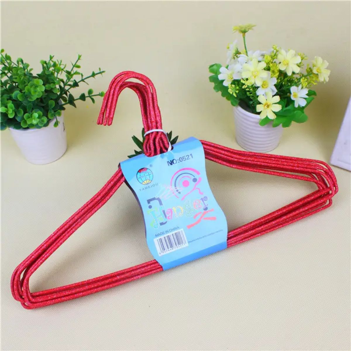 GENERICO - x10 Ganchos Colgadores Ropa Closet Percha Perchero Rojo