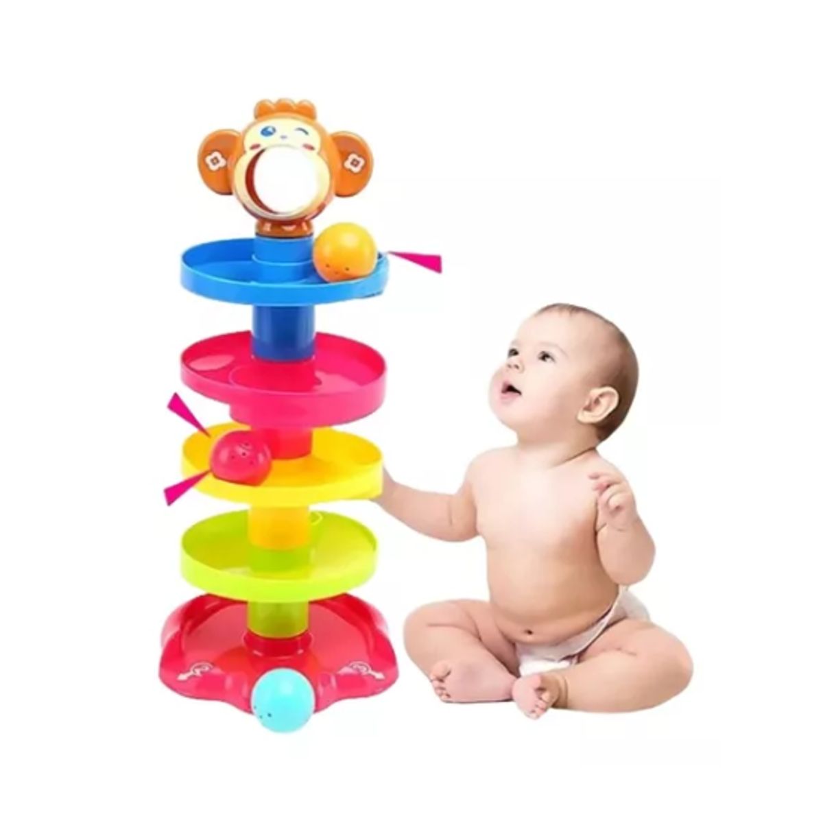GENERICO - Divertida Torre Tobogán Pelotas Juguete Educativo Mono
