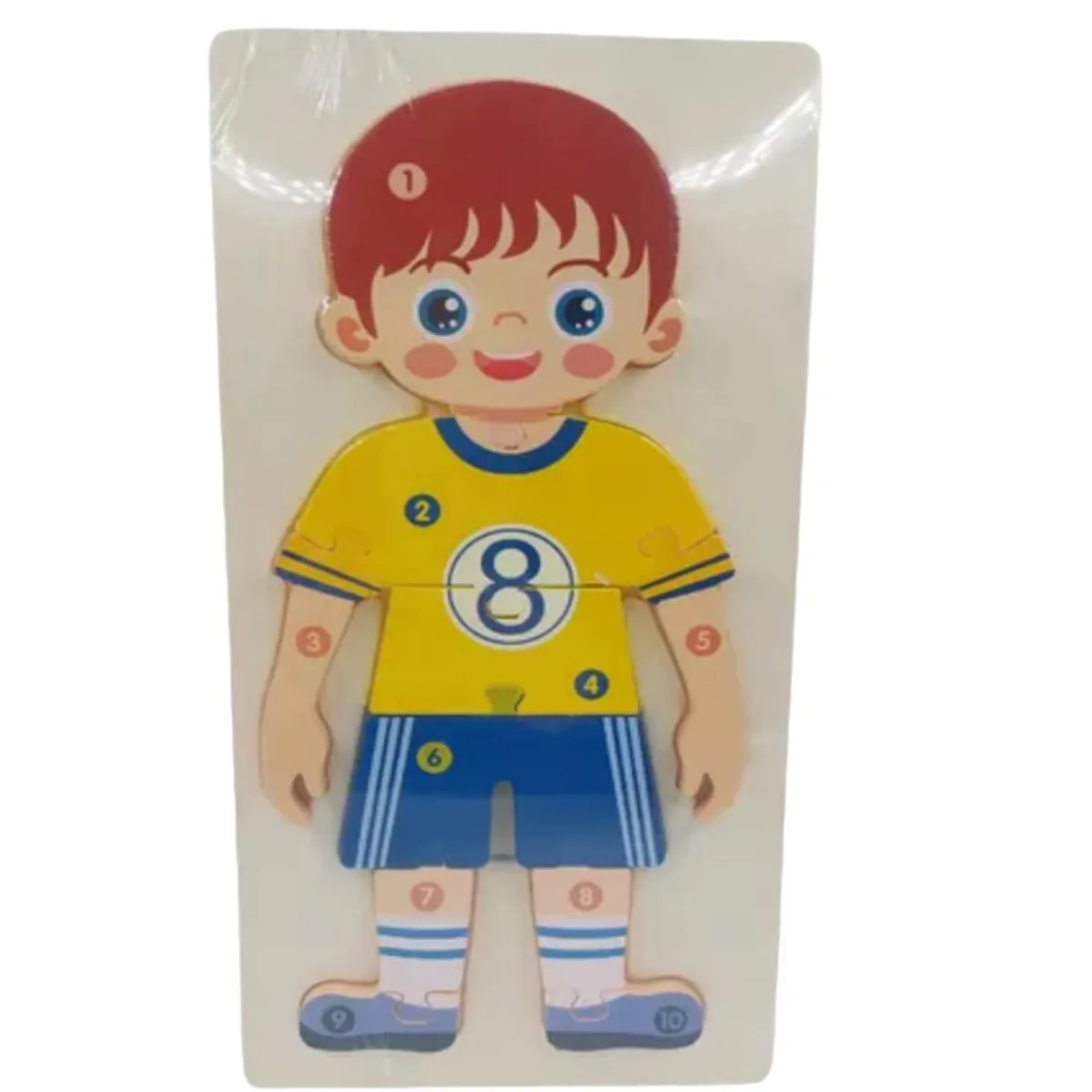 ARTIDIX - Rompecabezas de madera 10 piezas de niño futbolista