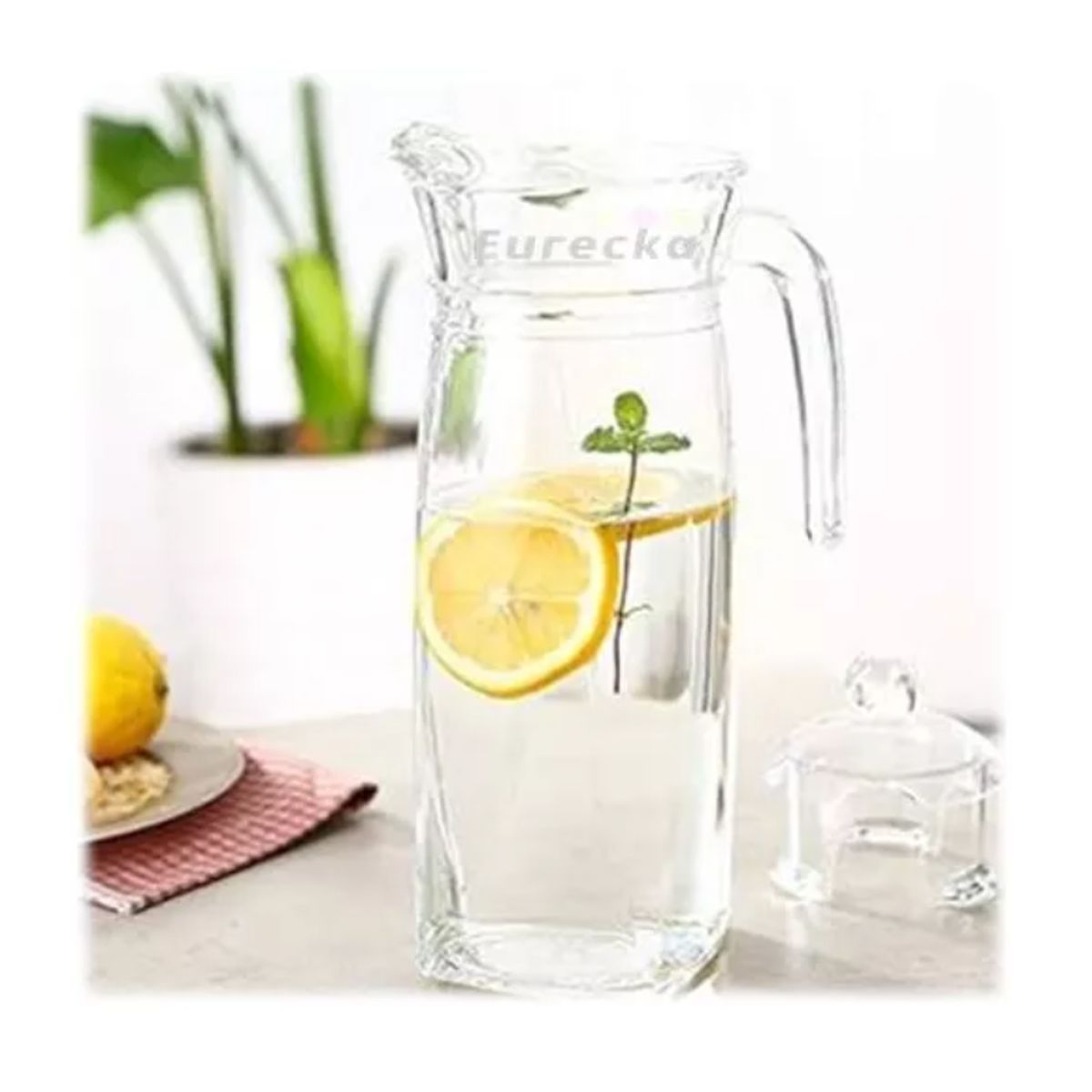 GENERICO - Jarra De Vidrio Alargada Con Tapa