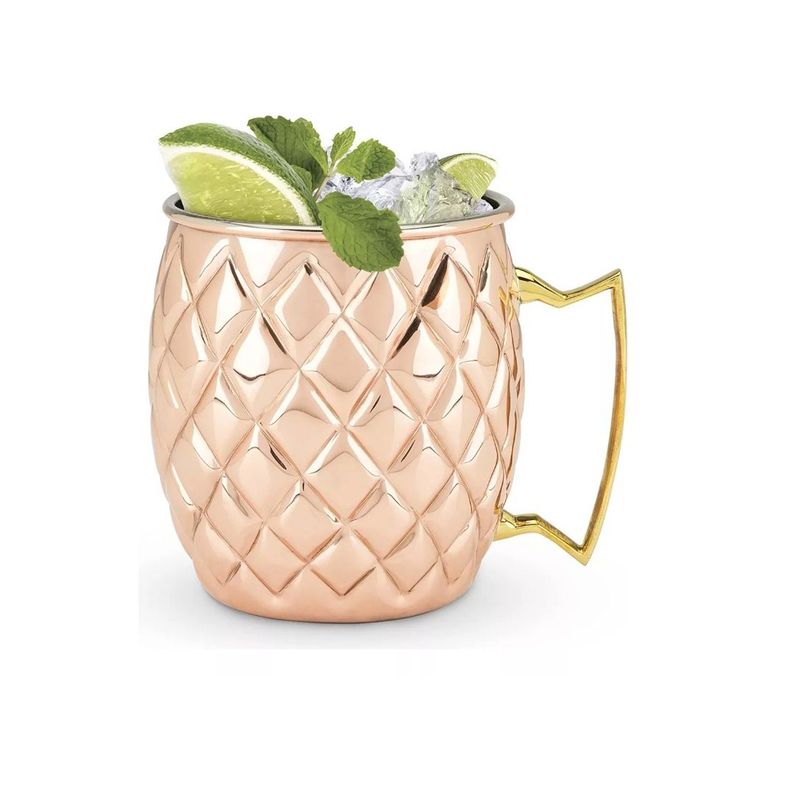 GENERICO - Pack x2 Tazon Mug de Acero Cobre Moscow Mule