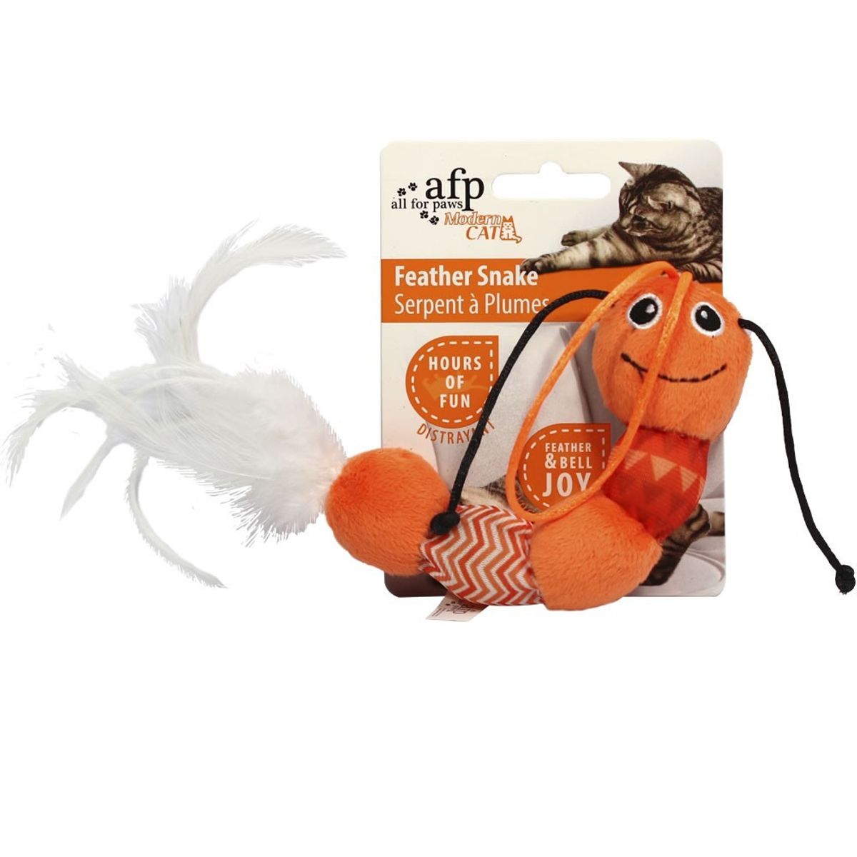 ALLFORPAWS - Juguete de Peluche AFP Modern Cat Feather Snake Para Gato