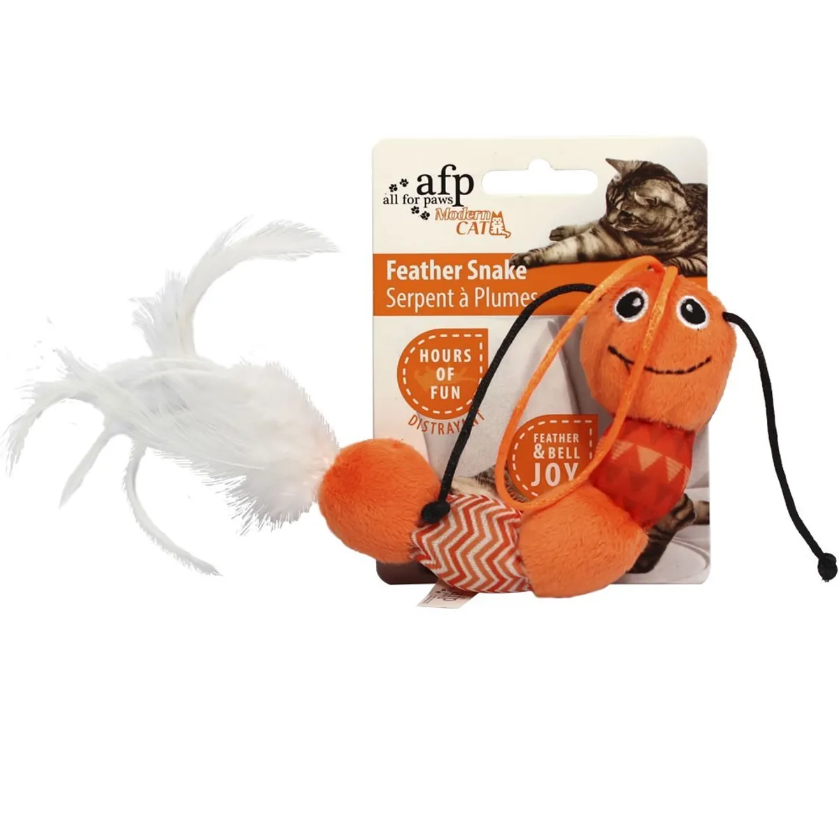 ALLFORPAWS - Juguete de Peluche AFP Modern Cat Feather Snake Para Gato