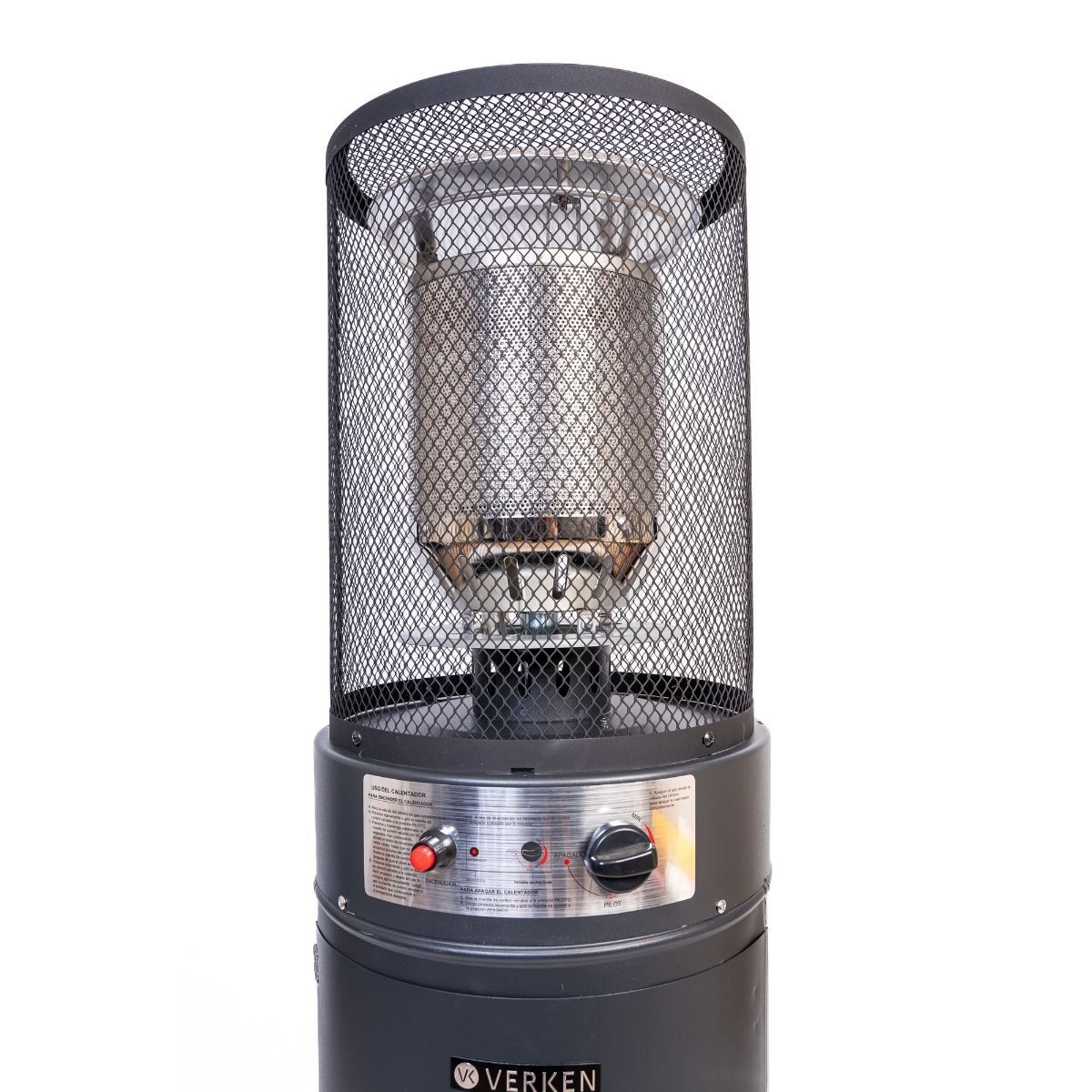 VERKEN - Estufa Exterior Gas Litt - Mate - Calefactor para Terrazas y Patios