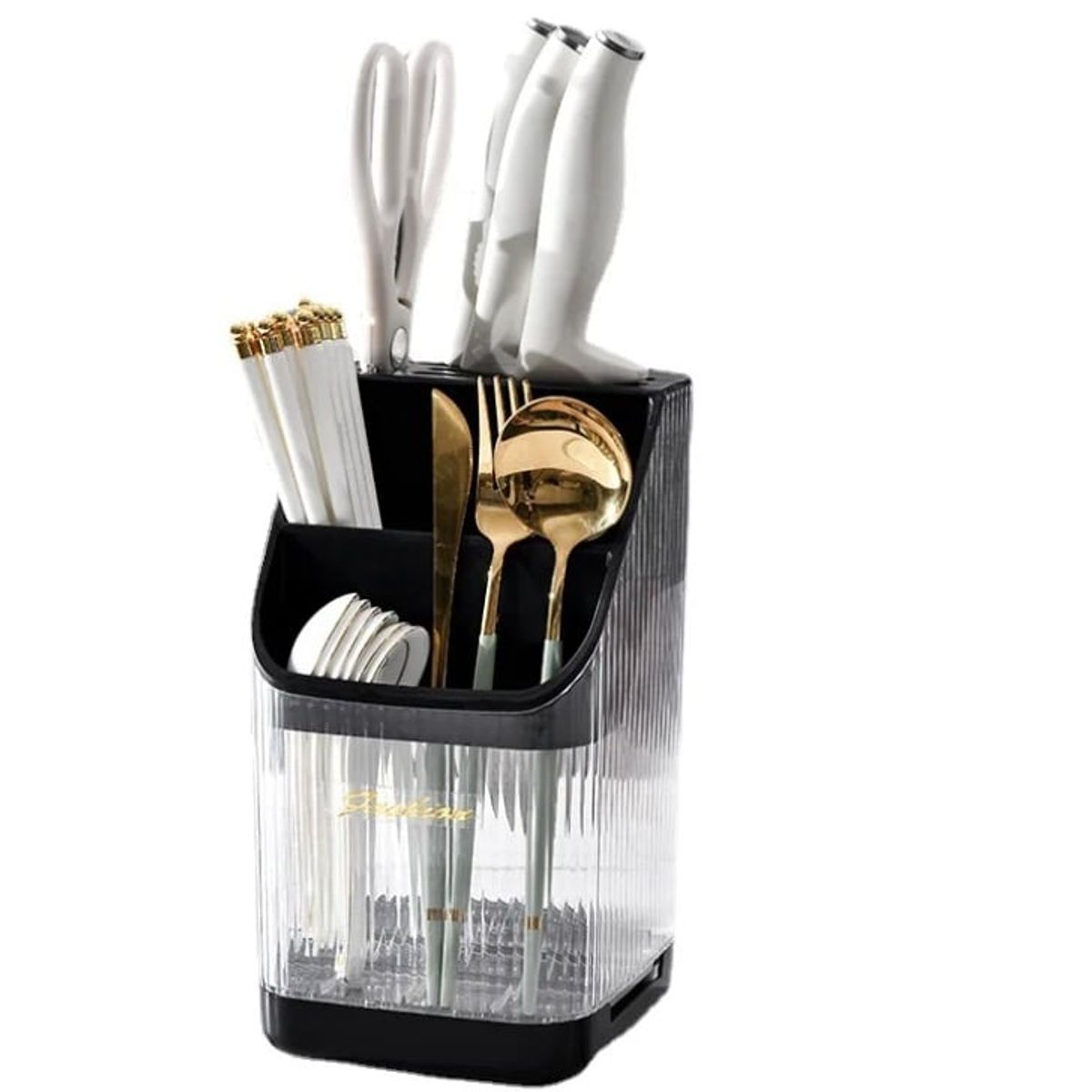 GENERICO - Organizador De Cubiertos De Acrílico Con Soporte Tapa Olla