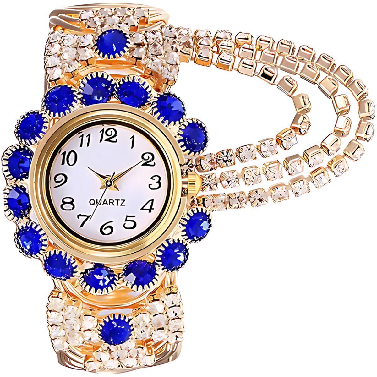 QUARTZ - Reloj De Cuarzo Redondo Brillante Con Diamantes Para Mujer