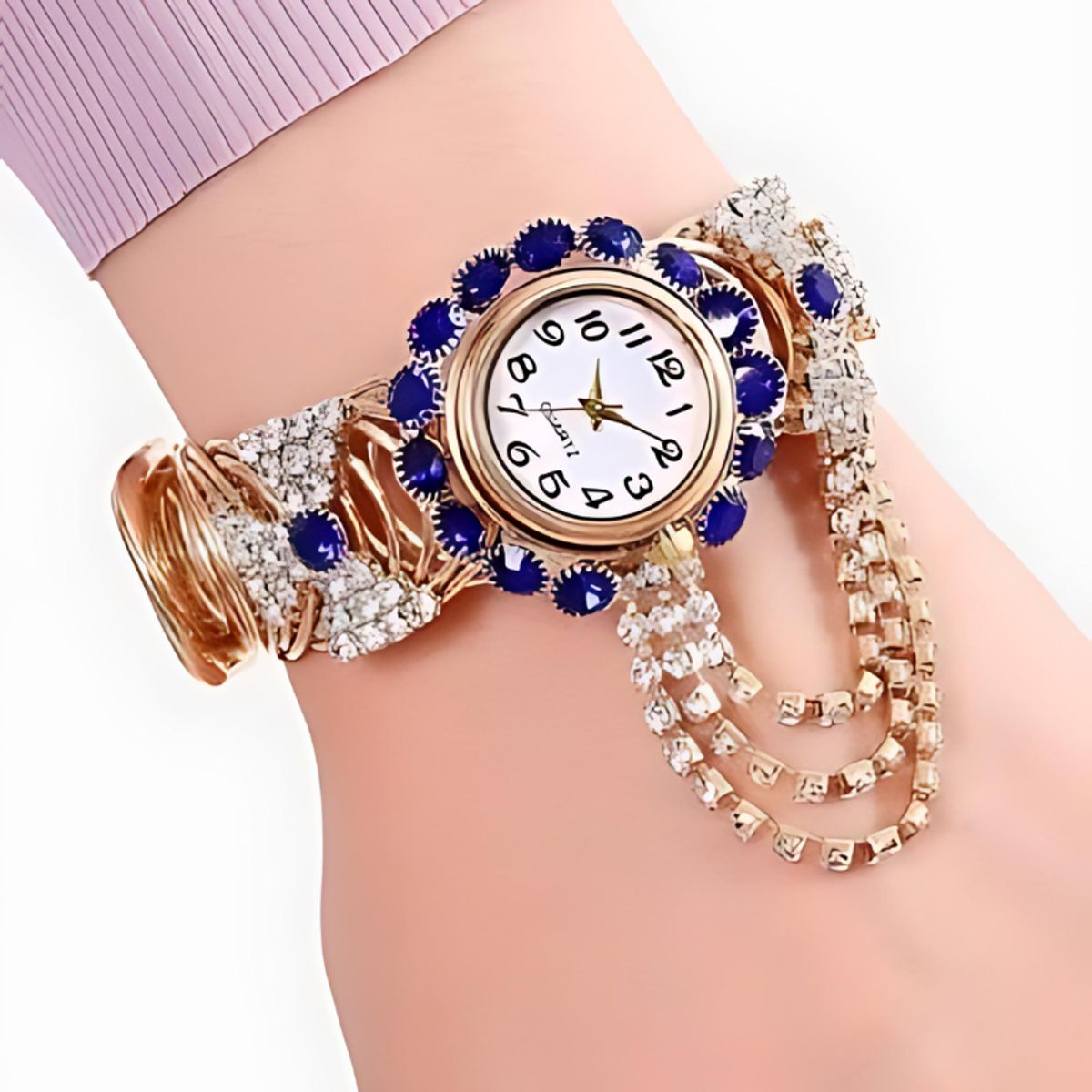 QUARTZ - Reloj De Cuarzo Redondo Brillante Con Diamantes Para Mujer
