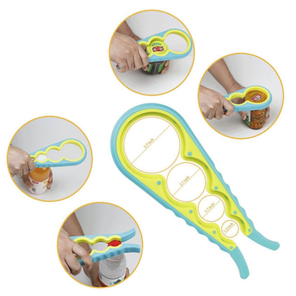 GENERICO - 2 Abridores De Botellas, Latas Y Bolsas, 6 En 1, Multifuncional