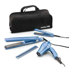 BABYLISS PRO - Kit Babyliss Viajero 4 Piezas Plancha Ionica Mini Secador Plancha Mini
