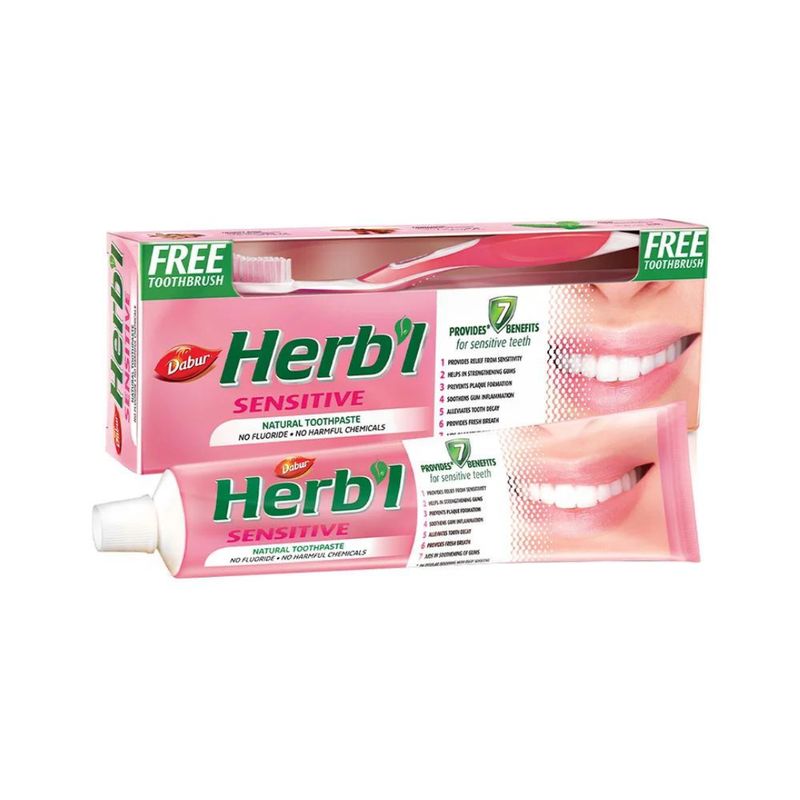 GENERICO - Pasta Dental Herb'l Sensible + Cepillo de Dientes 150gr DABUR HERB'L