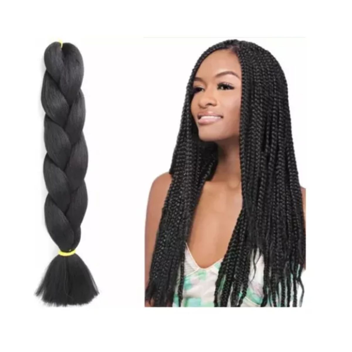 GENERICO - Set 5 Paquetes Kanekalon Para Trenzas Color Negro #1