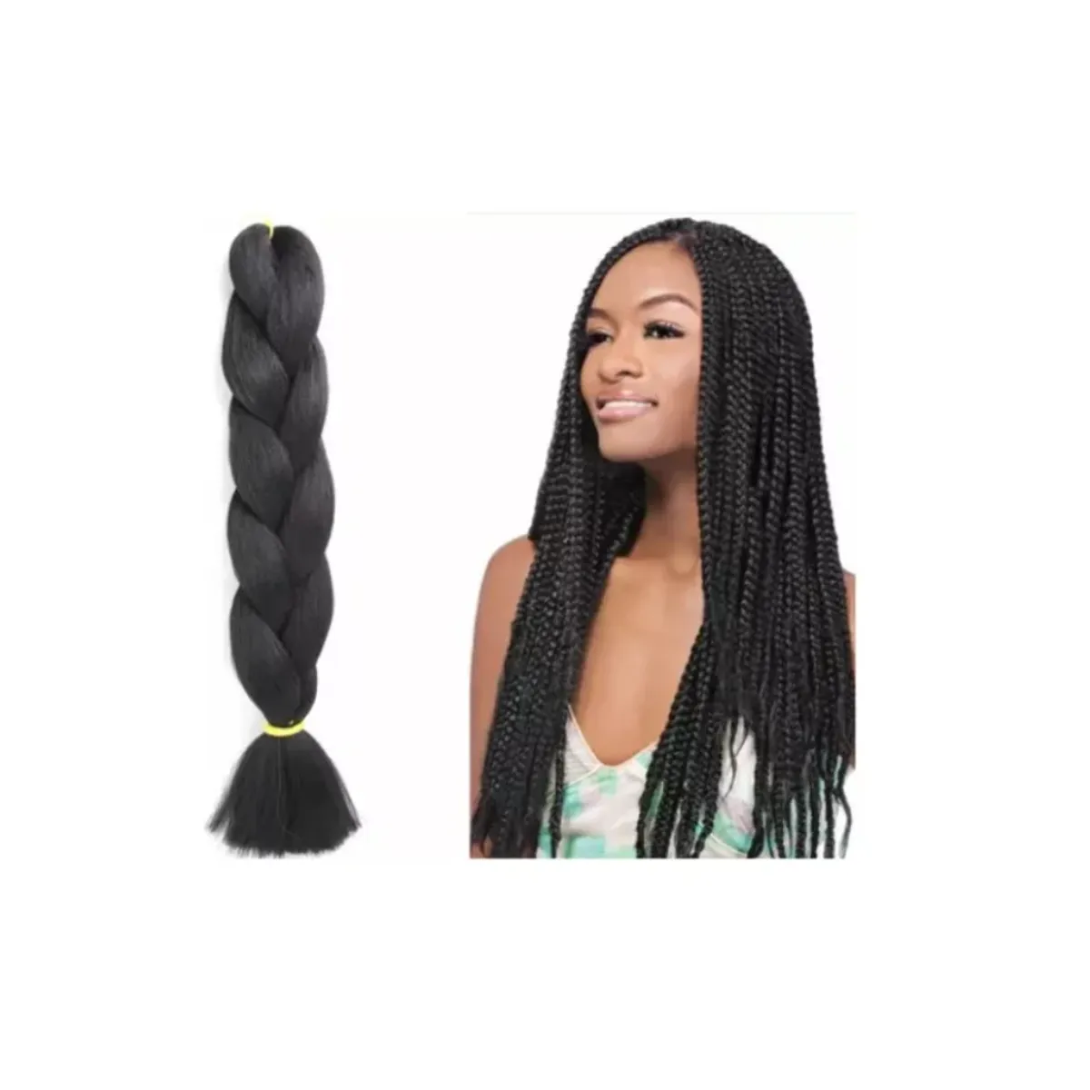 GENERICO - Set 5 Paquetes Kanekalon Para Trenzas Color Negro #1