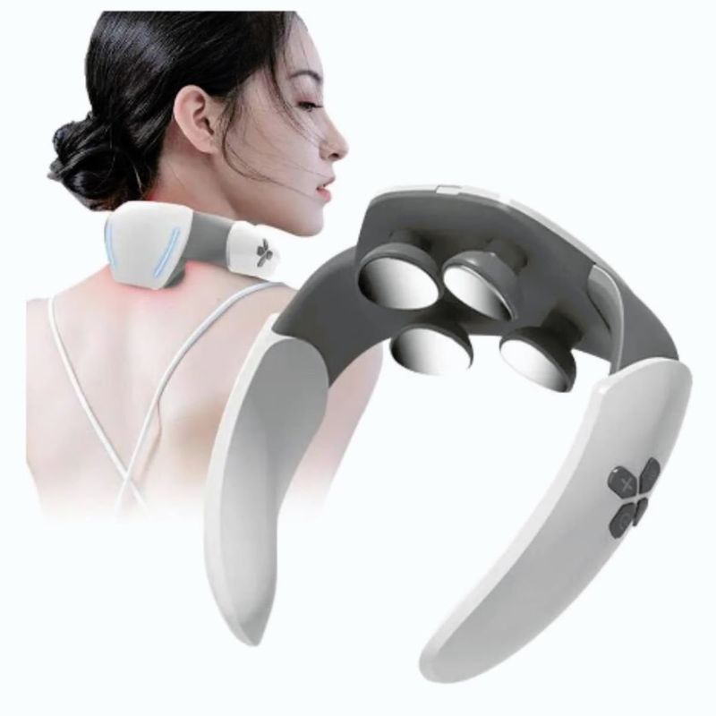 INVENCIBLE - MASAJEADOR CUELLO USB ESTIMULADOR CALOR 4 ELECTRODOS NB02