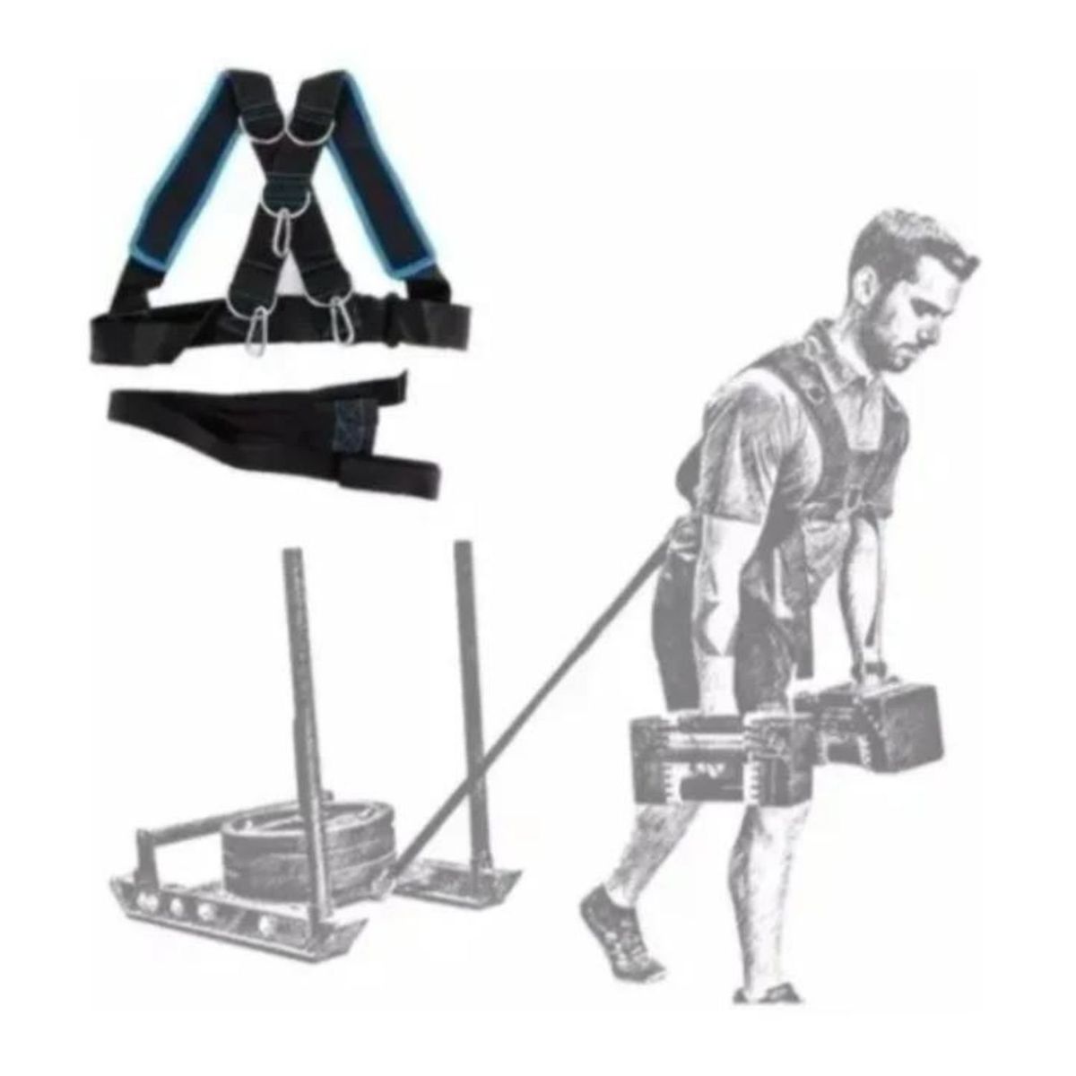 INVENCIBLE - ARNÉS TRINEO FITNESS ENTRENADOR DE VELOCIDAD Y FUERZA AA93