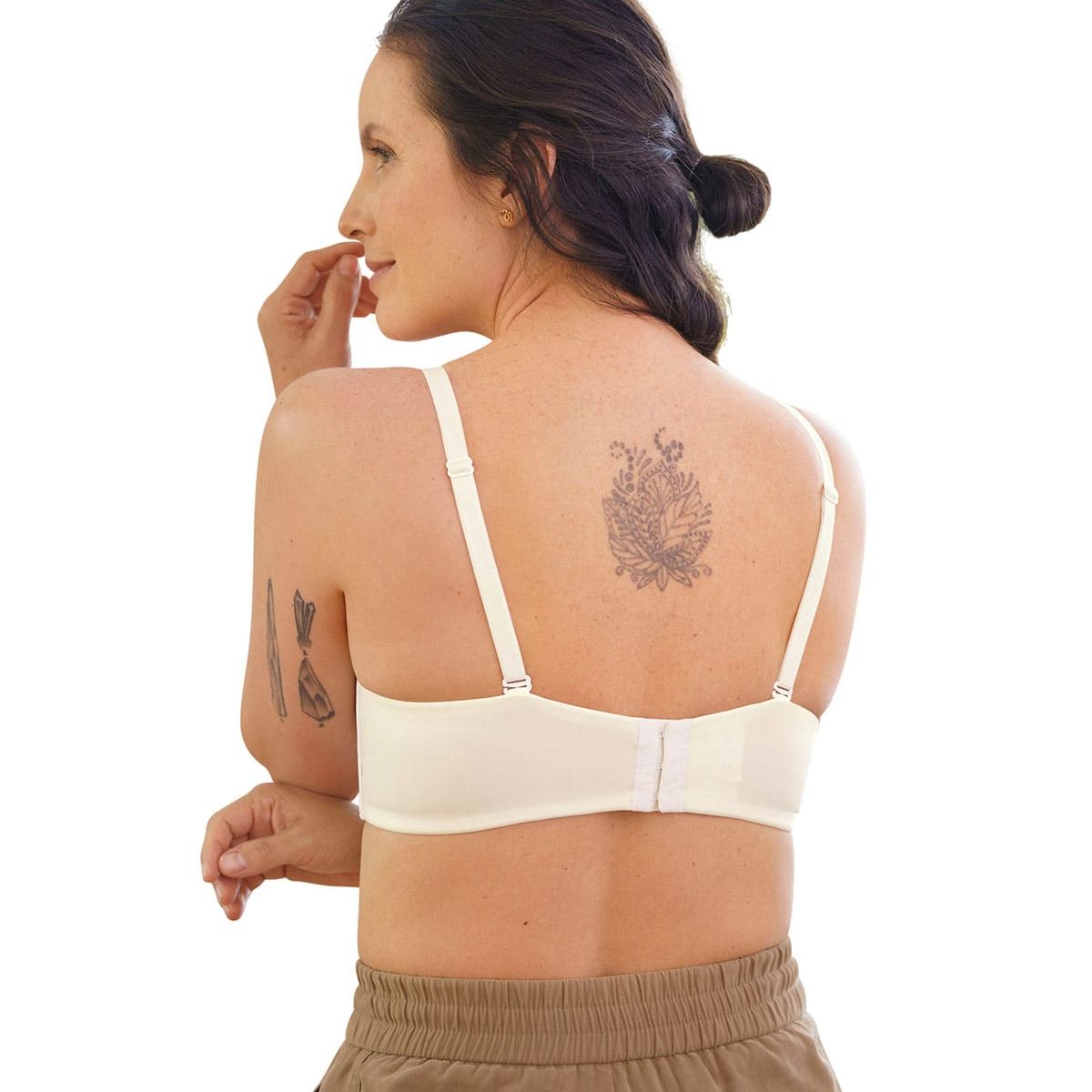 LEONISA - Sostén de lactancia sin arco (barba) con tecnología antibacterial 91015 Perla
